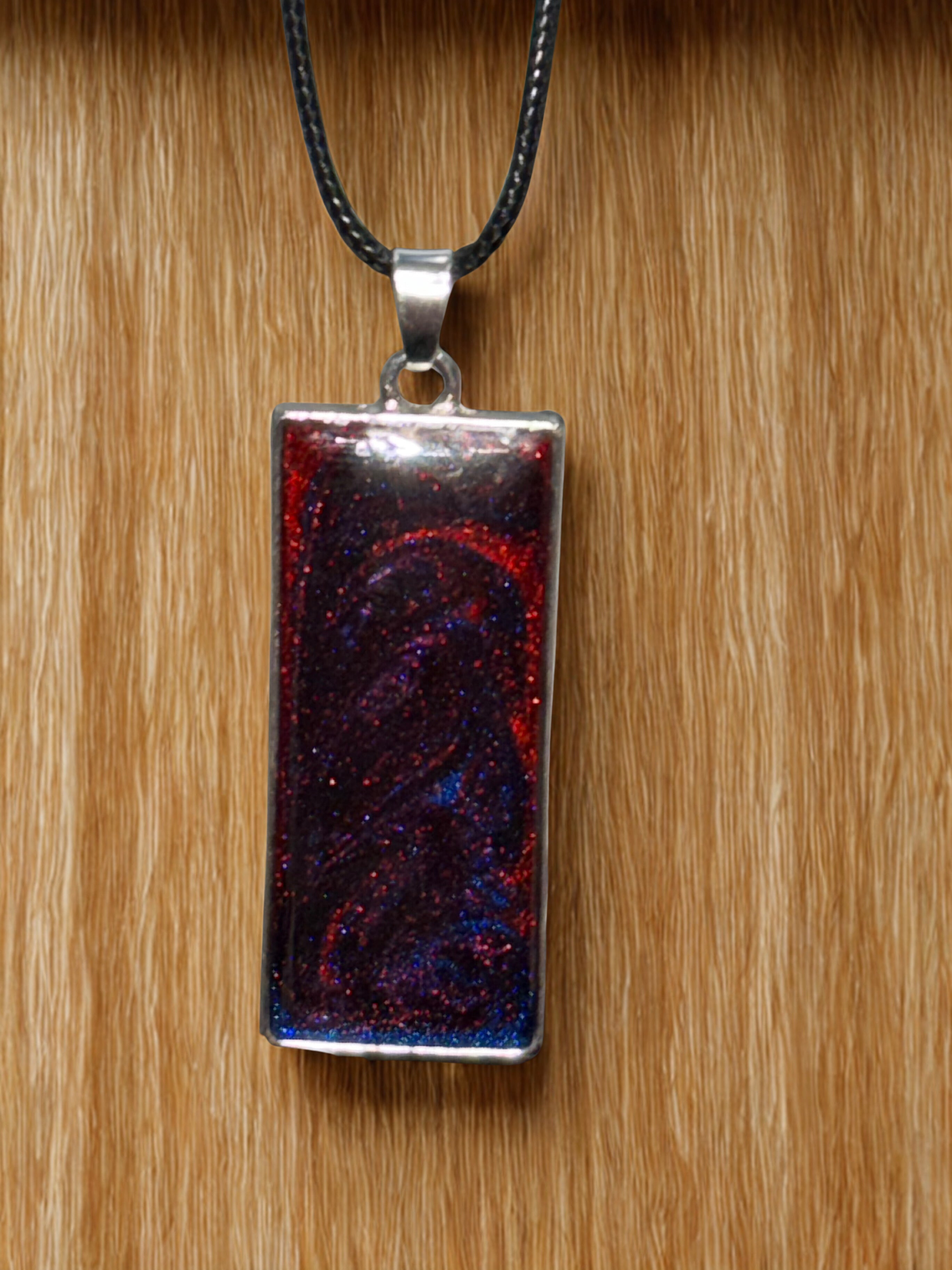 Galaxy Swirl Resin Pendant Necklace - Handmade Resin Necklace